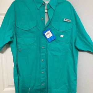 Columbia Turquoise Button-Up Shirt
